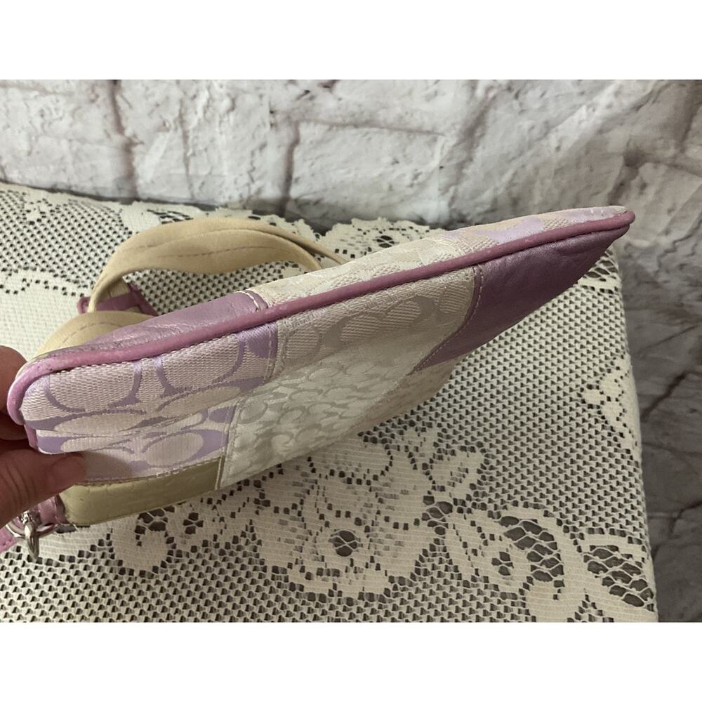 Coach Signature Patchwork Swingpack Lavender Silv… - image 8